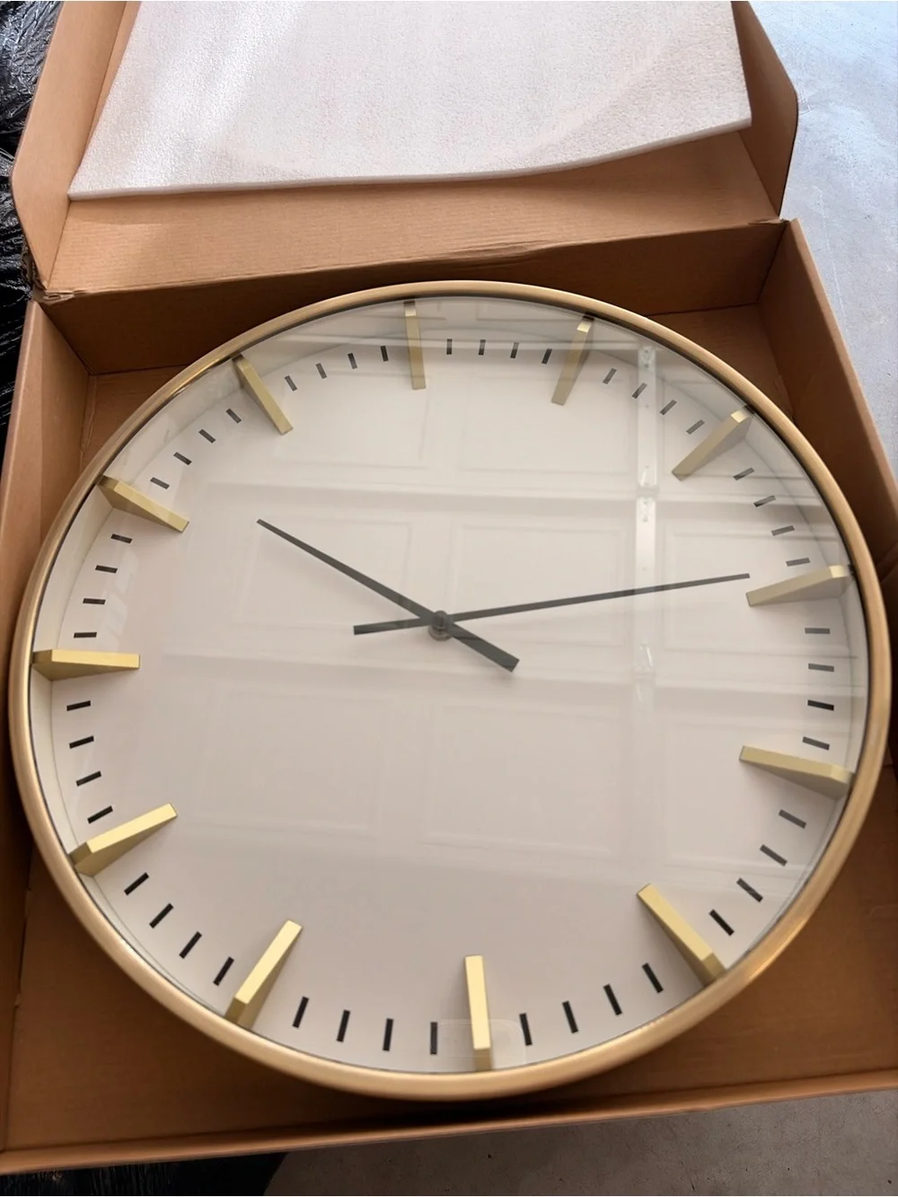 NWT- Modern Gold Accent Wall Clock - White Face